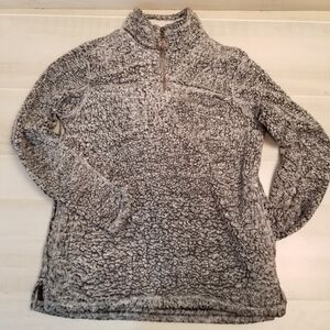 {M} Grizzly Sherpa Black Zip Up Pullover Jacket
